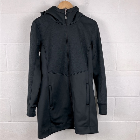 Calia Women’s embossed softshell black Sherpa hooded full zip jacket size M - Picture 1 of 9